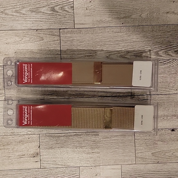 Two Mens Khaki Military Extra‎ Long Belts 24k Tip - Picture 1 of 6